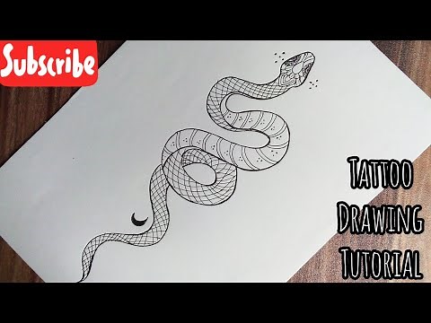 How To Draw A Snake Tattoo || Easy Tattoo Drawing