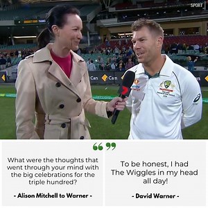 5.3K views · 105 reactions | It looks like we've found the secret to David Warner's triple century - The Wiggles! | 7Cricket | Facebook