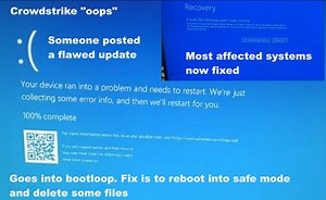Crowdstrike glitch is just a human “oops” moment - easy fix and most systems back on line or back soon - main effect delayed flights
