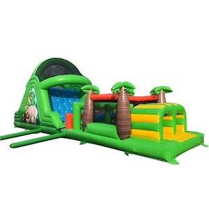[Hot Item] Funny Large Outdoor Summer Jungle Theme PVC Inflatable Land Obstacle Course