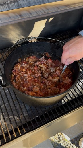 Smoked over-the-top chili on the Traeger I won’t make chili any other way, period. SOOO GOOD🔥 Smoker : @traegergrills Seasonings : @tglseasonings / @tylergrowthlife Iberico Pork Steaks : @eat.campogrande Ground Beef : @krogerco #chili #traeger #smokedfood #outdoorcooking #grillingseason | Josh Tobolka