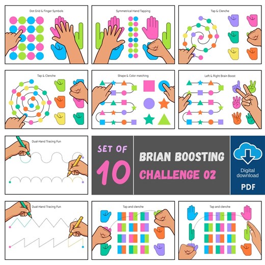 Brain Boosting Exercises for Kids, Brain Gym Worksheets, Cognitive Development, Preschool Learning, Digital Download - Etsy Canada