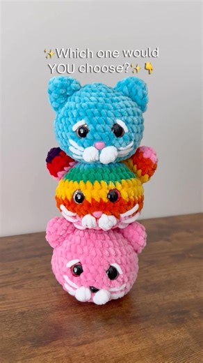 Blue, Rainbow or Pink? 🐱Comment your favorite 👇Full beginner-friendly tutorial is on my YouTube 💗