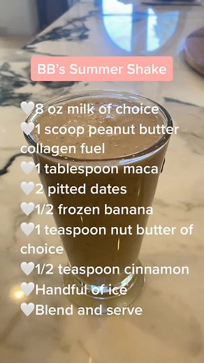 BB’s Summer post workout SHAKE! More recipes BrookeBurke.com🤍 #recipe #fyp￼