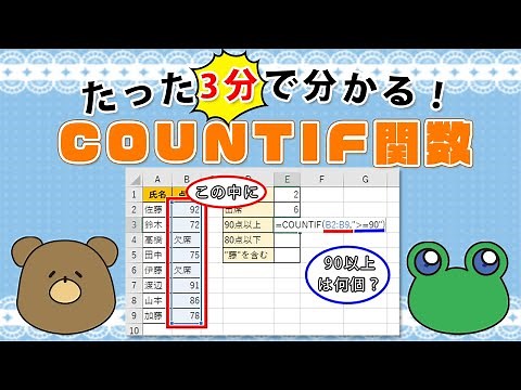 【エクセル】COUNTIF関数、超基本編！使い方を解説
