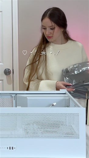 Full video is posted!🩷 #buildingpc #gamingpc #pcbuild #pcspecs #gamergirl #gamingsetup