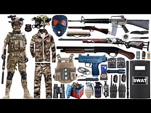 Special Forces Military Toy Gun Set Open Box, M16 Rifle, M24 Sniper Rifle, Toy Hunting Gun, Revolver