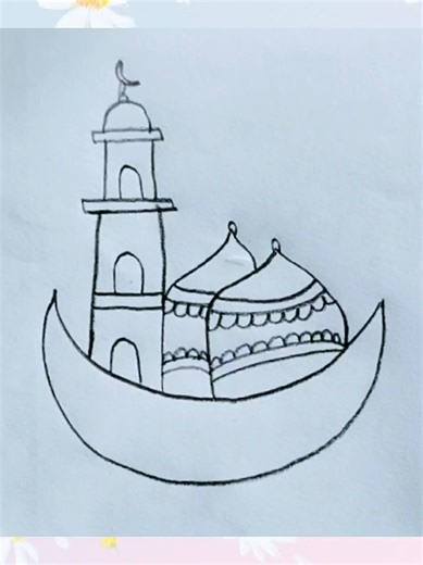 খুব সহজ Islamic Drawing 🌙 | Kids & Beginners Art #art #drawing #islamic #ramadan #tiktok