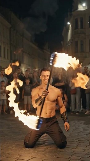 🔥 The Hottest Street Fire Show You'll See Today! #fire #dance #shorts