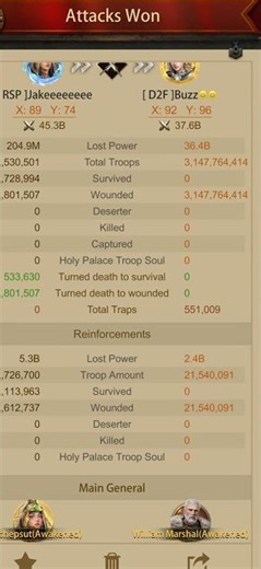 BOC vs D2F - Evony Report Highlights #evony #evonythekingsreturn #juicewrld #dbz