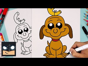 How To Draw Max the Dog, How the Grinch Stole Christmas - Videos For Kids