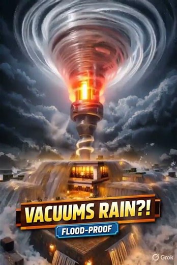 Minecraft: Rain Vacuum Cleaner Mod — Flood-Proof Large Base! #Shorts