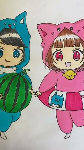 【ちろぴの描いてみた】オリジナルイラスト【小5とママで】ショートバージョン ちろぴの海へ行く #Shorts