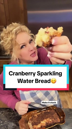💯 obsessed! 1 Krusteaz Cranberry Orange muffin mix 1 can raspberry sparkling water 1 egg *optional- chopped walnuts or pecans Stir Muffin mix, sparkling water, and egg until blended. Add drained cranberries from mix, then pour into a greased loaf pan. Sprinkle chopped nuts on top and bake at 350 for 55 to 65 minutes. It's done when toothpick comes clean from center. Make sure to save this recipe, hit the follow button and turn on notifications so you don't miss any of my new recipe drops.😜 Lov