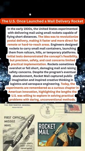 The US Once Launched A Mail Delivery Rocket #shorts