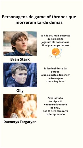 Personagens de game of thrones que morreram tarde demais #memes com filmes | PT.52 |