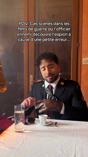 POV: Ces scènes dans les films de guerre où l'officier ennemi découvre l’espion à cause d’une petite erreur…#pov #cinema #guerre #revelation #films