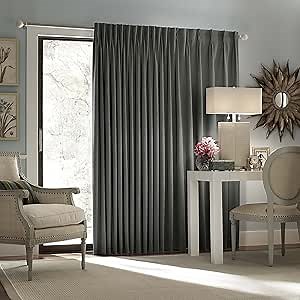 Eclipse Thermal Traverse Rod Curtains for Living Room and Bedroom, 84" x 100", Charcoal