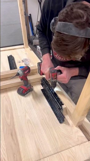 Using drawer slides to build an expandable dining table. #tablecreation #tabledesign #diningtable