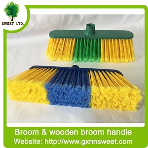 [Hot Item] Microfiber Wire Plastic Broom Floor Broom with Wood Broom Handle Mop Stick for House Cleaning