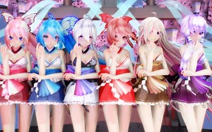 MMD【极乐净土】TDA巫女服 初音 巡音 弱音 重音 IA 结月缘