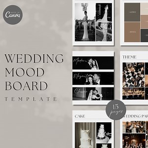 Wedding Mood Board Template, Wedding Vision Board, Digital Wedding Planner Template, Wedding Theme Vision Board, Editable Canva Template - Etsy