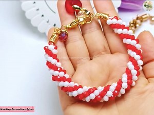 How to Make BRACELET with the KUMIHIMO Technique with Crystals in TWO COLORS | Wedding Decoration Ideas