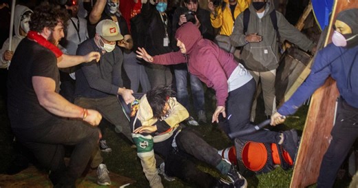 Demonstrations grow violent at UCLA pro-Palestinian encampment
