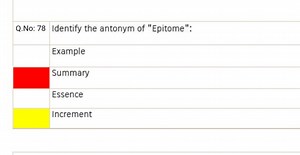 Q.No: 78 Identify the antonym of "Epitome":ExampleSummaryEs... | Filo