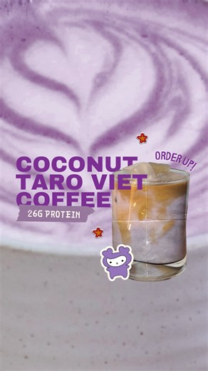 today’s order: taro coconut việt coffee 🥥☕ protein boba tea café pt. 6 ingredients: 🥥 for the taro coconut milk tea - Lunar Lifts taro ube protein powder - 3 oz water - 3 oz coconut milk ☕ for the coffee - 15g Vietnamese Robusta ground coffee - 25g hot water (to bloom) - 50g hot water (to drip) - 2 tbsp condensed milk - pinch of salt save this & tell us what we should protein-ify next 👀 #proteinpowder #protein #earlgrey #matcha #earlgreymatcha | Lunar Lifts Nutrition