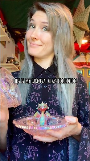 This is my antique carnival glass collection. 💫#Oddities #Curiosities #WeirdHistory