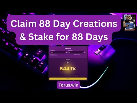 🔥Torus.win - How to Claim Creations and Stake for 88 Days [LIVE DEMO]