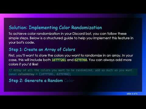 How to Randomize Colors in Your Discord Bot Messages