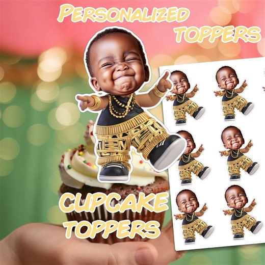 Hip Hop Rapper Face Custom Cupcake Toppers | Personalized Rapper Birthday Party Decor | Custom Photo Hip Hop Cake Toppers - Etsy