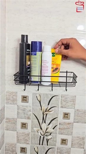 Rectangle Metal Bathroom Rack with Hooks