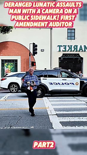 DERANGED LUNATIC AS.S.AULTS MAN WITH A CAMERA ON A PUBLIC SIDEWALK! FIRST AMENDMENT AUDITOR #DerangedLunatic #Assault #PublicSidewalk | AUDIT Cops