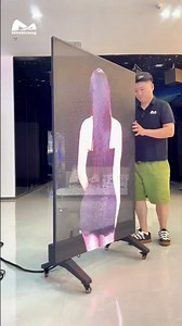Plug-and-play, ultra-thin and ultra-light.#MileStrong #leddisplay #ledscreen #transparentleddisplay