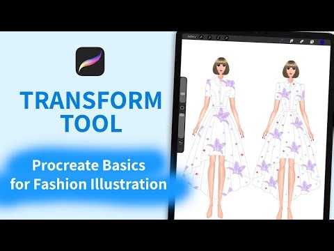 How to Rotate, Resize & Flip Using Transform Tool | Basic Procreate Fashion Illustration – Lesson 6a