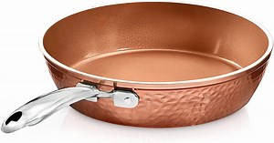 GOTHAM STEEL Hammered 12 Inch Non Stick Frying Pan, Induction Pan, Nonstick Skillet, Nonstick Ceramic Frying Pan Cooking, Dishwasher Safe, Copper