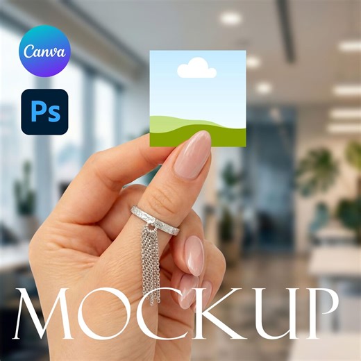 Free Shape Sticker Mockup, Hand Holding Sticker, PSD, Canva - Etsy