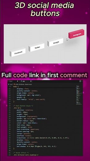 Create 3D Isometric Social Media Buttons using HTML & CSS