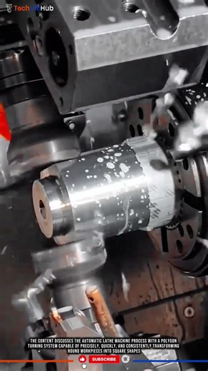 Innovation Technology Polygon Turning: Square Shaping, High Precision, Fast Production #tech
