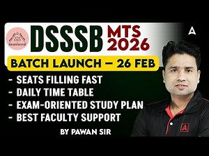 DSSSB MTS New Vacancy 2026 | DSSSB MTS Batch 26 Feb | DSSSB MTS Preparation Strategy & Study Plan