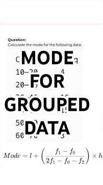 calculate the mode for grouped data #statistics