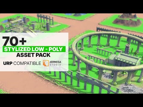 3d Stylized Low poly tileable terrain game asset for Unity