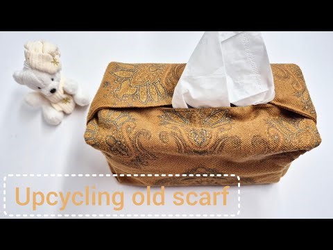 DIY Washable Tissue Holder from an Old Scarf | Quick & Easy Sewing Project