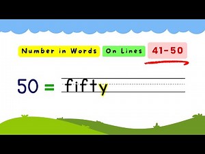 Number Names 41 to 50 | forty-one to fifty spellings on Lines | Learn Numbers in Words (41-50)