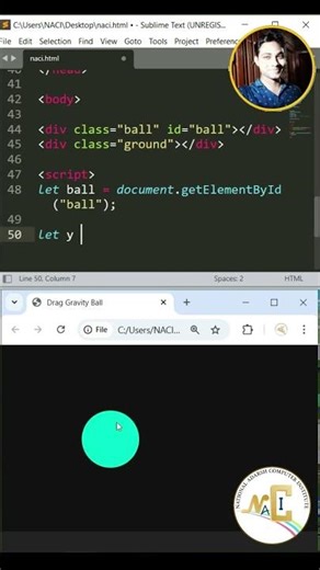 Drag the Ball & Watch Gravity Work! JavaScript Physics Animation #shorts #gravity