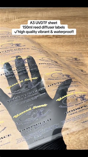 A3 UVDTF Reed Diffuser Labels - High Quality & Waterproof