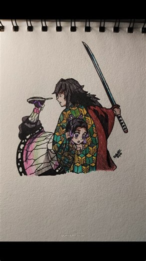 DulfoART Style on Instagram: "Drawing shinobu and giyu✨ #demonslayer #anime #drawing #art #fyp"